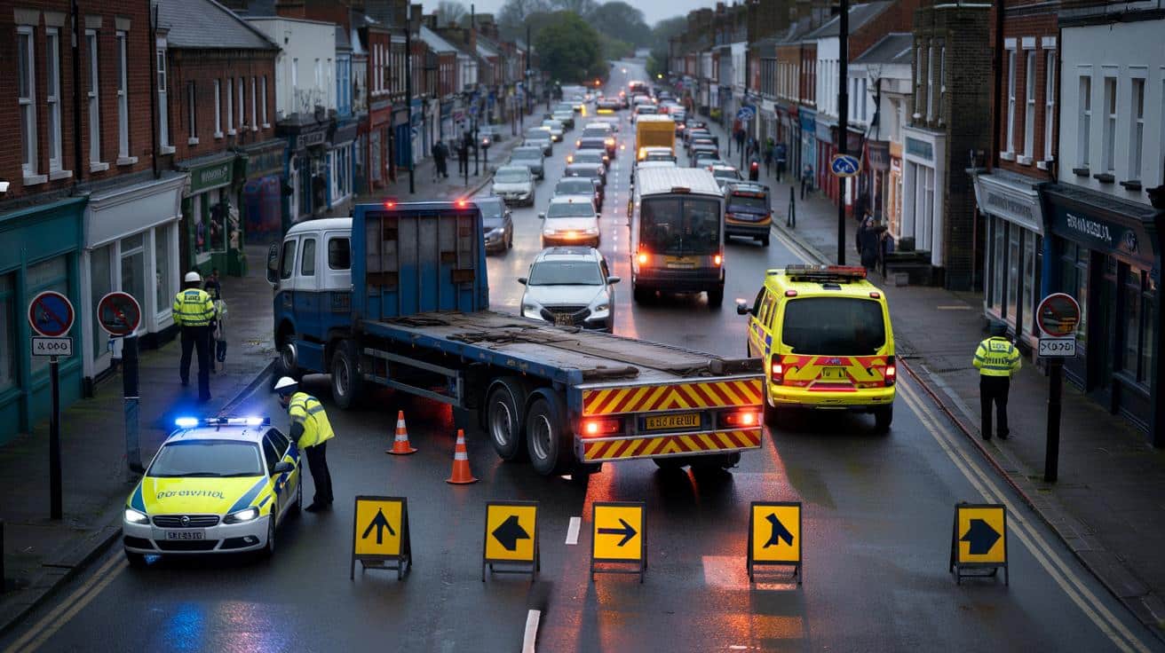 Stuck in Mildenhall? one broken-down lorry shuts Queensway : five detours and how long you'll wait
