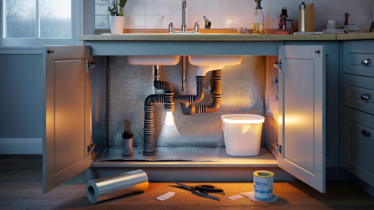 The easy cupboard insulation hack that keeps pipes warm and your bills down