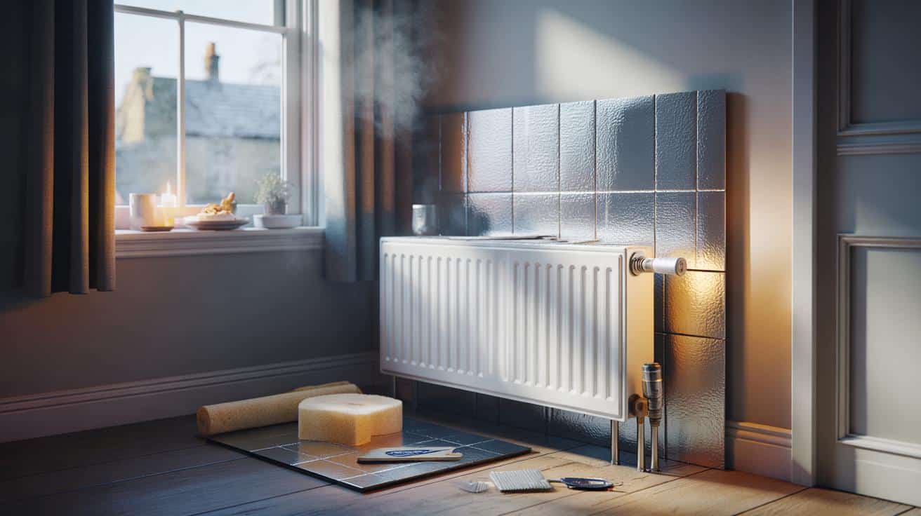 What are the long-term advantages of radiator reflectors compared to other thermal insulation methods?