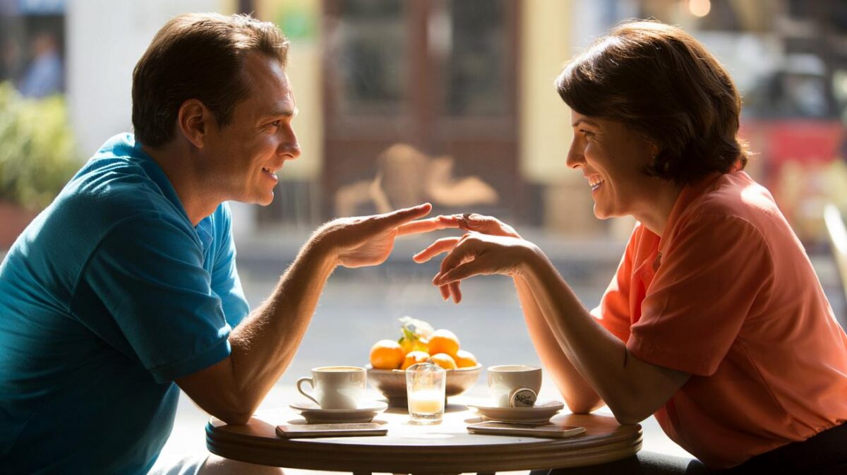 What body language signals show that a conversation is going well?