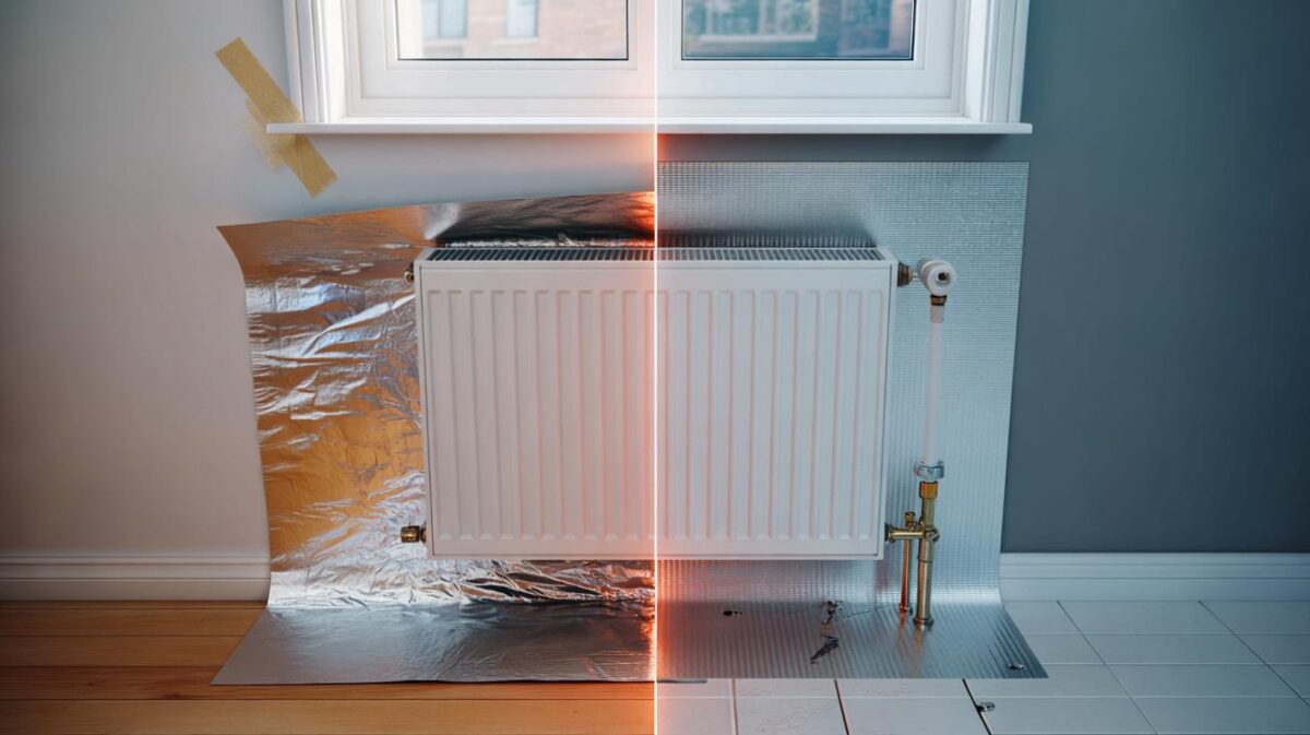 What common mistakes should be avoided when installing radiator reflectors?