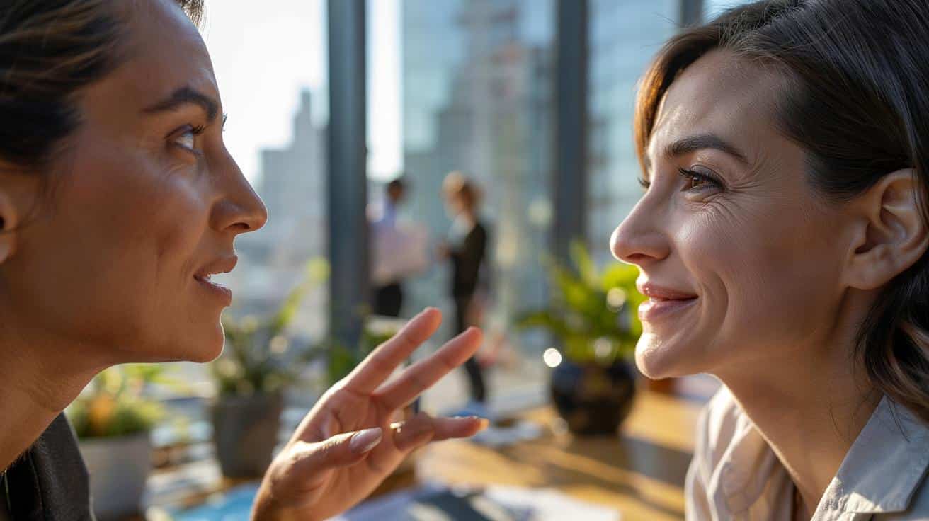 Which facial expressions usually signal genuine connection during a talk?