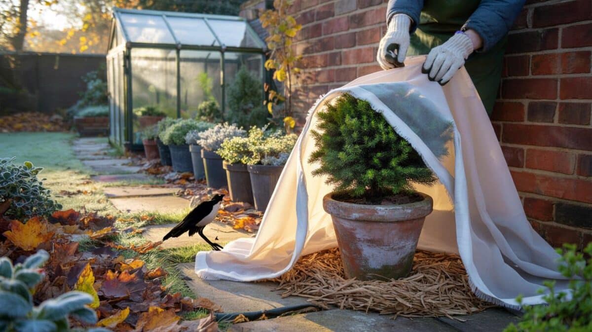 Here is the cold-weather garden plan to protect plants from frost this winter, with one simple cover-up that keeps shrubs safe into November